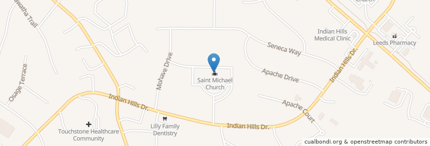 Mapa de ubicacion de Saint Michael Church en الولايات المتّحدة الأمريكيّة, آيوا, Woodbury County, Sioux City.