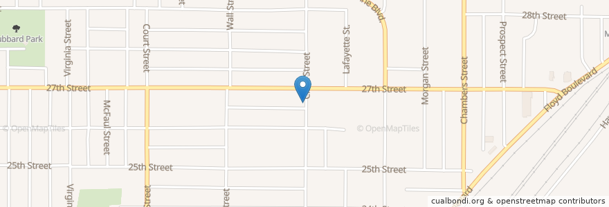 Mapa de ubicacion de Trimble United Methodist Church en ایالات متحده آمریکا, آیووا, Woodbury County, Sioux City.