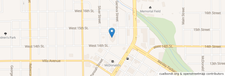Mapa de ubicacion de Mount Zion Baptist Church en ایالات متحده آمریکا, آیووا, Woodbury County, Sioux City.