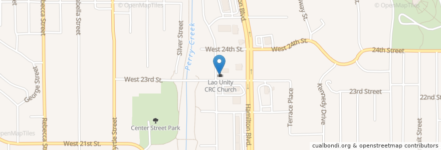 Mapa de ubicacion de Lao Unity CRC Church en Соединённые Штаты Америки, Айова, Woodbury County, Sioux City.