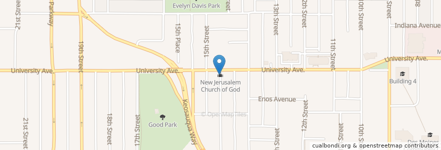 Mapa de ubicacion de New Jerusalem Church of God en United States, Iowa, Polk County, Des Moines.