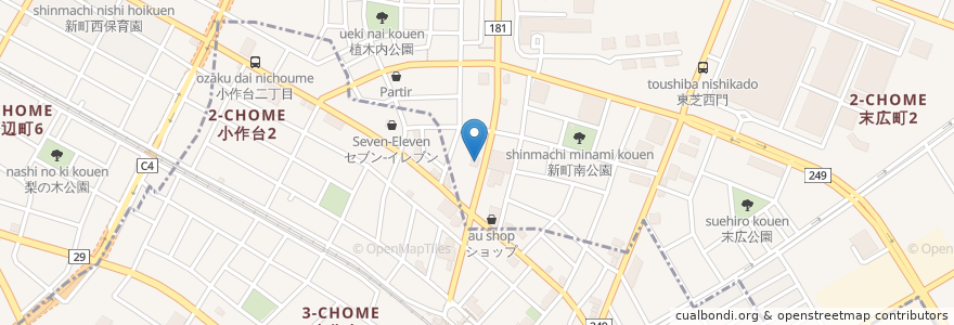 Mapa de ubicacion de 柏屋薬局 en Jepun, 東京都, 青梅市, 羽村市.
