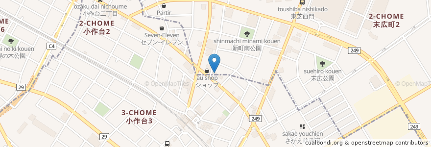 Mapa de ubicacion de すまいる薬局 en 일본, 도쿄도, 青梅市, 羽村市.
