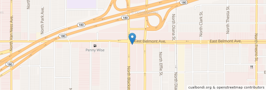 Mapa de ubicacion de Fu Hai Restaurant en 미국, 캘리포니아주, Fresno County, Fresno.