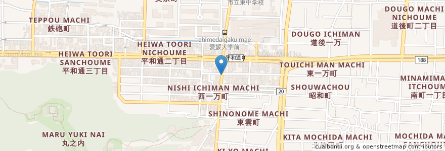 Mapa de ubicacion de 綿菓子専用　自動販売機 en Jepun, 愛媛県, 松山市.