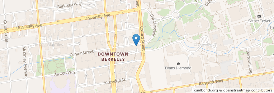 Mapa de ubicacion de Top Dog en United States, California, Alameda County, Berkeley.