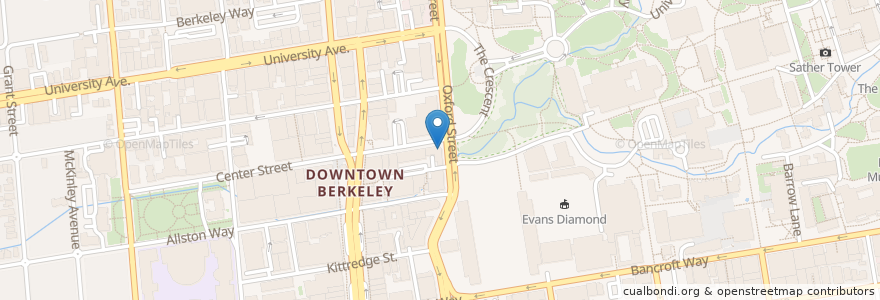 Mapa de ubicacion de Starbucks en Vereinigte Staaten Von Amerika, Kalifornien, Alameda County, Berkeley.