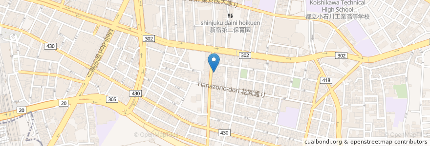 Mapa de ubicacion de Vector Beer Factory en Japan, Tokyo, Shinjuku.