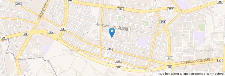Mapa de ubicacion de 味わい酒場 en اليابان, 東京都, 新宿区.