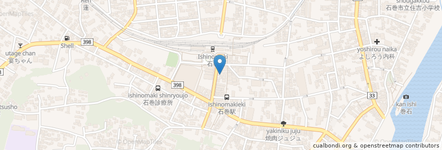 Mapa de ubicacion de ろばたや en Japão, 宮城県, 石巻市.