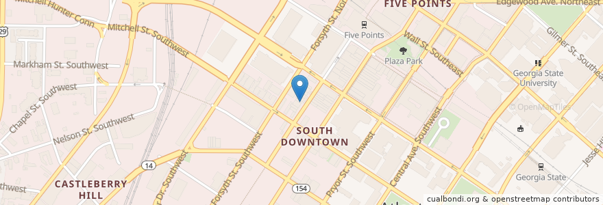 Mapa de ubicacion de Broad Street Dental Center en United States, Georgia, Fulton County, Atlanta.