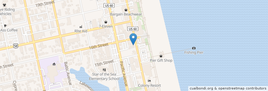 Mapa de ubicacion de Kohr Bros Ice Cream en Estados Unidos Da América, Virgínia, Virginia Beach.