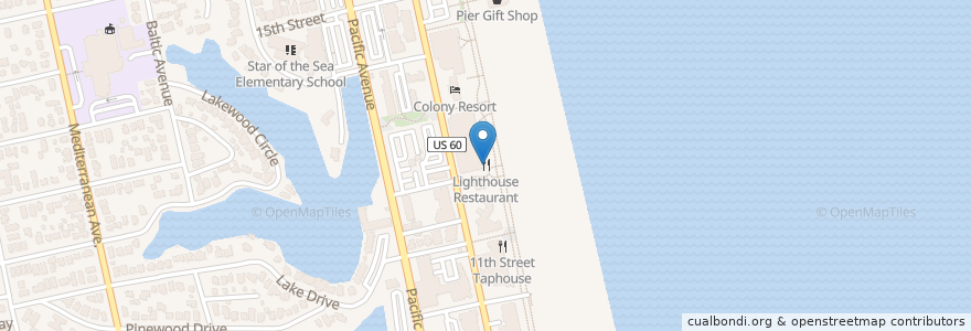 Mapa de ubicacion de Lighthouse Restaurant en Amerika Birleşik Devletleri, Virjinya, Virginia Beach.