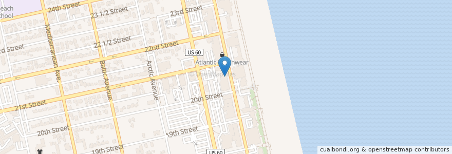 Mapa de ubicacion de Shaka's Restaurant & Night Spot en 미국, 버지니아, Virginia Beach.