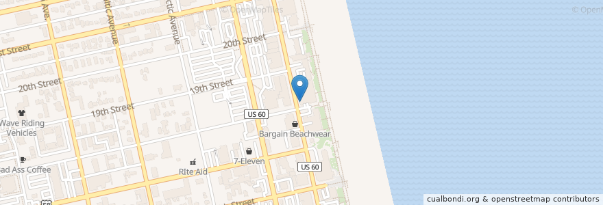 Mapa de ubicacion de sweetFrog en 미국, 버지니아, Virginia Beach.