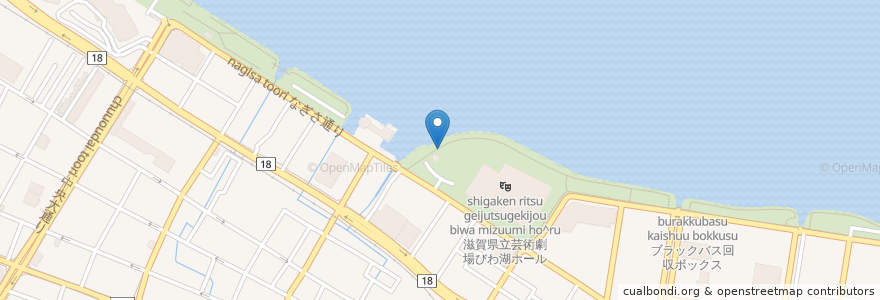Mapa de ubicacion de ブラックバス回収ボックス en Jepun, 滋賀県, 大津市.