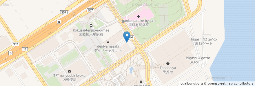 Mapa de ubicacion de タイムズ 有明セントラルタワー en Japan, 東京都, 江東区.