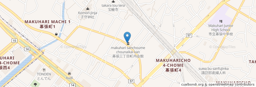 Mapa de ubicacion de 幕張三丁目町内会館 en Japón, Prefectura De Chiba, Chiba, 花見川区.