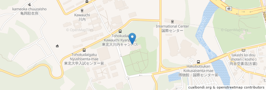 Mapa de ubicacion de 萩ホール en Japon, Préfecture De Miyagi, 仙台市, 青葉区.