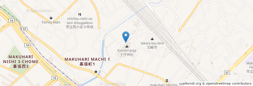 Mapa de ubicacion de Itsukushima-jinja en Giappone, Prefettura Di Chiba, 千葉市, 花見川区.