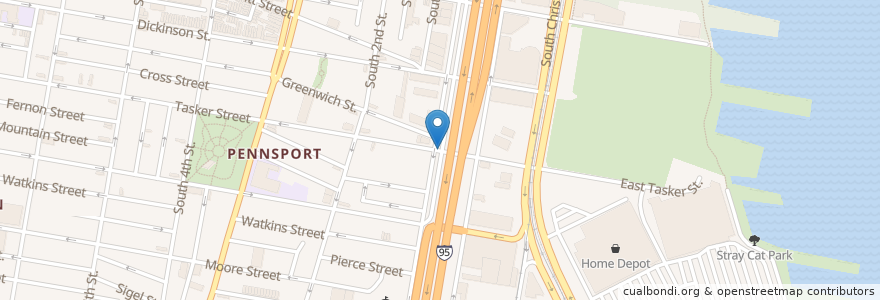 Mapa de ubicacion de Fresh for All: Pennsport en アメリカ合衆国, ペンシルベニア州, Philadelphia County, フィラデルフィア.