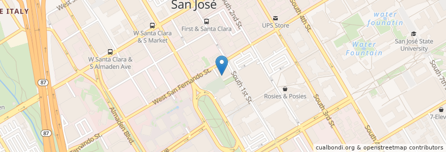 Mapa de ubicacion de KQED en Stati Uniti D'America, California, Santa Clara County, San Jose.