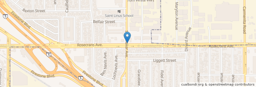 Mapa de ubicacion de Munchies2Go | Medical Marijuana en 미국, 캘리포니아주, Los Angeles County, Norwalk.