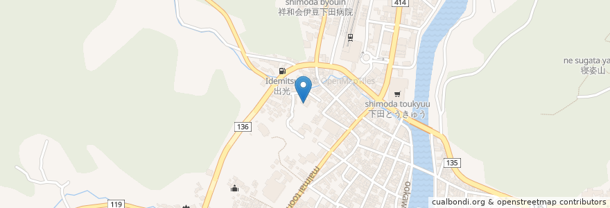 Mapa de ubicacion de 稲田寺 en 日本, 静岡県, 下田市.
