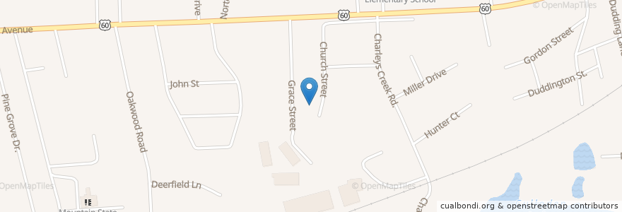 Mapa de ubicacion de Culloden Cemetery en Amerika Syarikat, Virginia Barat, Culloden, Cabell County.