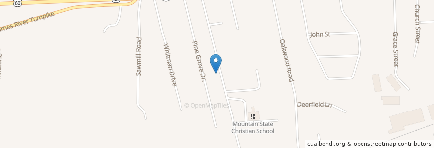 Mapa de ubicacion de Morris Cemetery en 미국, 웨스트버지니아, Culloden, Cabell County.