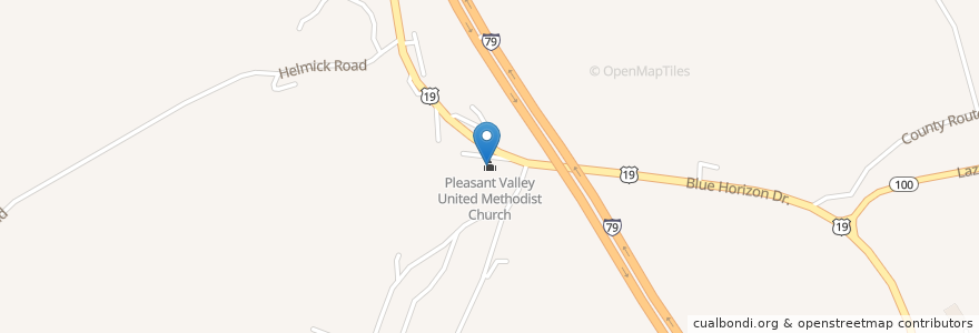 Mapa de ubicacion de Pleasant Valley United Methodist Church en ایالات متحده آمریکا, ویرجینیای غربی, Monongalia County.