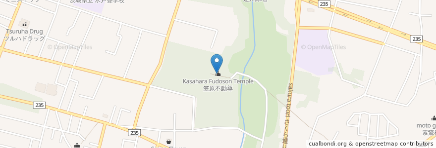 Mapa de ubicacion de 笠原不動尊 en 일본, 이바라키현, 水戸市.