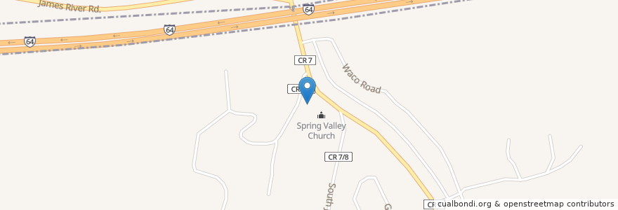 Mapa de ubicacion de Spring Valley Church en Estados Unidos De América, Virginia Occidental, Wayne County.
