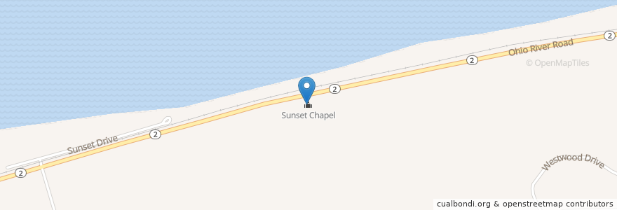 Mapa de ubicacion de Sunset Chapel en Stati Uniti D'America, Virginia Occidentale, Cabell County.