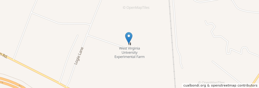 Mapa de ubicacion de West Virginia University Experimental Farm en アメリカ合衆国, ウェストバージニア州, Jefferson County.