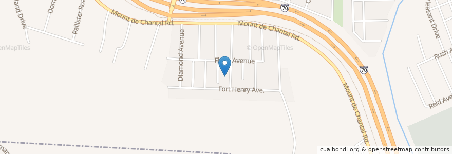 Mapa de ubicacion de Ruble United Methodist Church en ایالات متحده آمریکا, ویرجینیای غربی, Wheeling, Ohio County.