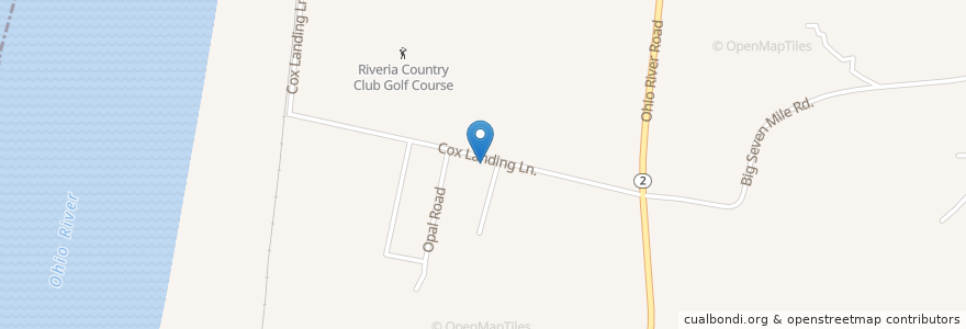 Mapa de ubicacion de Coxs Landing United Methodist Church en États-Unis D'Amérique, Virginie-Occidentale, Cabell County.