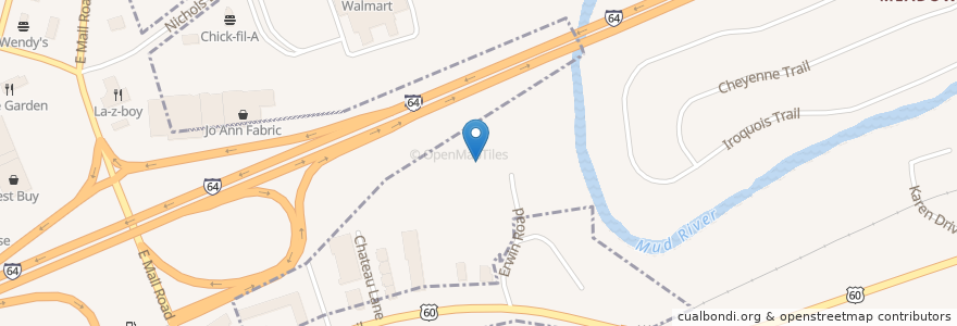 Mapa de ubicacion de Nichols Elementary School en 美利坚合众国/美利堅合眾國, 西弗吉尼亚州/ 西維吉尼亞州 / 西維珍尼亞州, Cabell County.