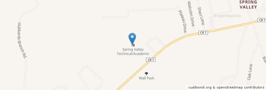 Mapa de ubicacion de Spring Valley Technical/Academic en United States, West Virginia, Wayne County.