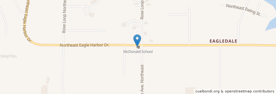 Mapa de ubicacion de McDonald School en 美利坚合众国/美利堅合眾國, 华盛顿州 / 華盛頓州, Kitsap County, Bainbridge Island.