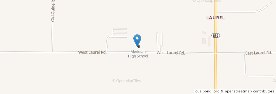 Mapa de ubicacion de Meridian High School en アメリカ合衆国, ワシントン州, Whatcom County.