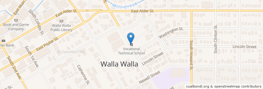 Mapa de ubicacion de Vocational Technical School en United States, Washington, Walla Walla County, Walla Walla.
