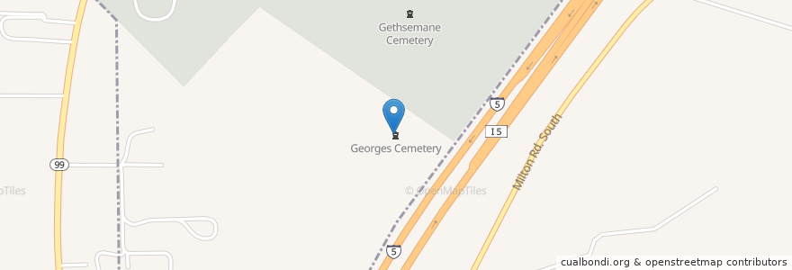 Mapa de ubicacion de Georges Cemetery en 美利坚合众国/美利堅合眾國, 华盛顿州 / 華盛頓州, King County, Federal Way.