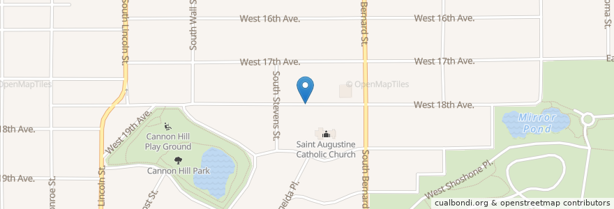 Mapa de ubicacion de Cataldo Catholic School en アメリカ合衆国, ワシントン州, Spokane County, Spokane.