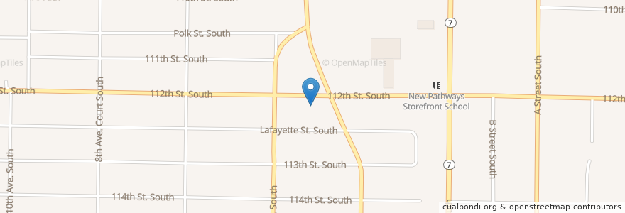 Mapa de ubicacion de Damascus Unity Baptist Church en アメリカ合衆国, ワシントン州, Pierce County, Parkland.