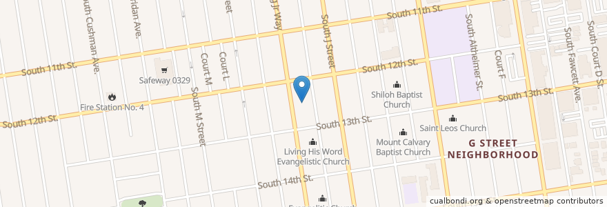 Mapa de ubicacion de Allen African Methodist Episcopal Church en アメリカ合衆国, ワシントン州, Pierce County, Tacoma.