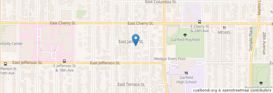 Mapa de ubicacion de Cornerstone Baptist Church en États-Unis D'Amérique, Washington, King County, Seattle.