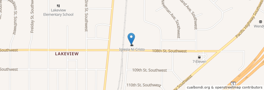 Mapa de ubicacion de Iglesia Ni Cristo en Stati Uniti D'America, Washington, Pierce County, Lakewood.