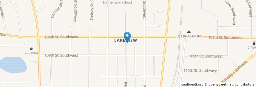 Mapa de ubicacion de Lakeview Congregational Church en アメリカ合衆国, ワシントン州, Pierce County, Lakewood.