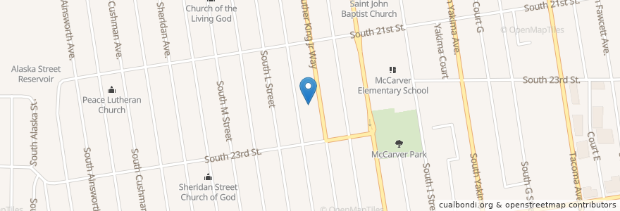 Mapa de ubicacion de New Covenant Pentecostal Church en Verenigde Staten, Washington, Pierce County, Tacoma.